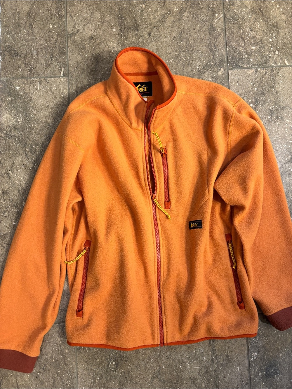 REI Cooperative Polartec Fleece retro full zip, orange, M